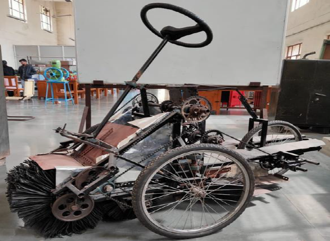 man powered garbage collection rickshaw